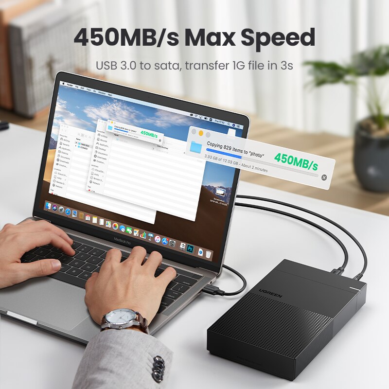 UGREEN HDD Case 3.5 2.5 External Hard Drive Enclosure for 3.5 2.5 Inch SATA SSD HDD UASP USB 3.0 to SATA III Hard Drive SSD Case