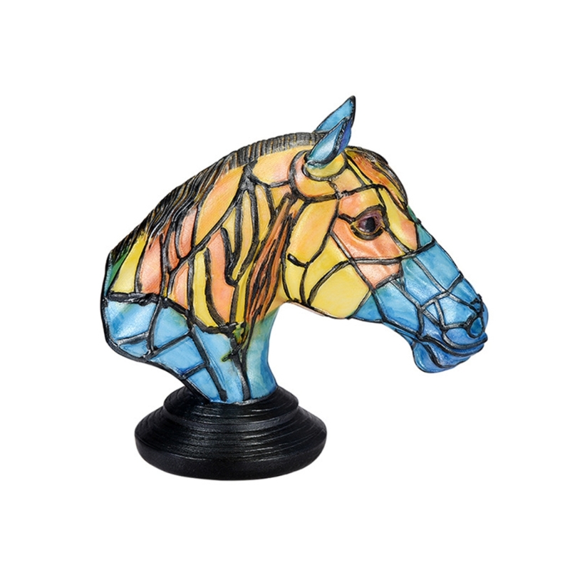 Elegante Buntglas-Tischlampe mit Tierdekoration für Wohnzimmer und Schlafzimmer: Orange