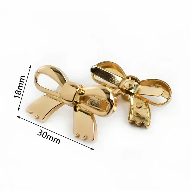 5/10 Stuks Leuke Strik Metalen Decoratie Gesp 30/45/60 Mm Tas Schoenen Clip Sluiting singels Eye-Splice Pin Gespen Boog Knop Accessoire: 3# / Nickel-Free White