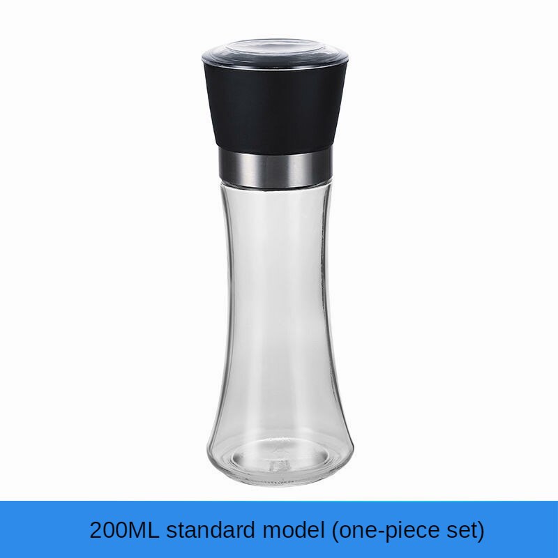 Molinillo de acero inoxidable para moler sal y pimienta, molinillo de vidrio para especias y hierbas, botella de molienda, utensilios de cocina, herramientas de vidrio, 1/2 Uds.: 1Pcs 200ML PP