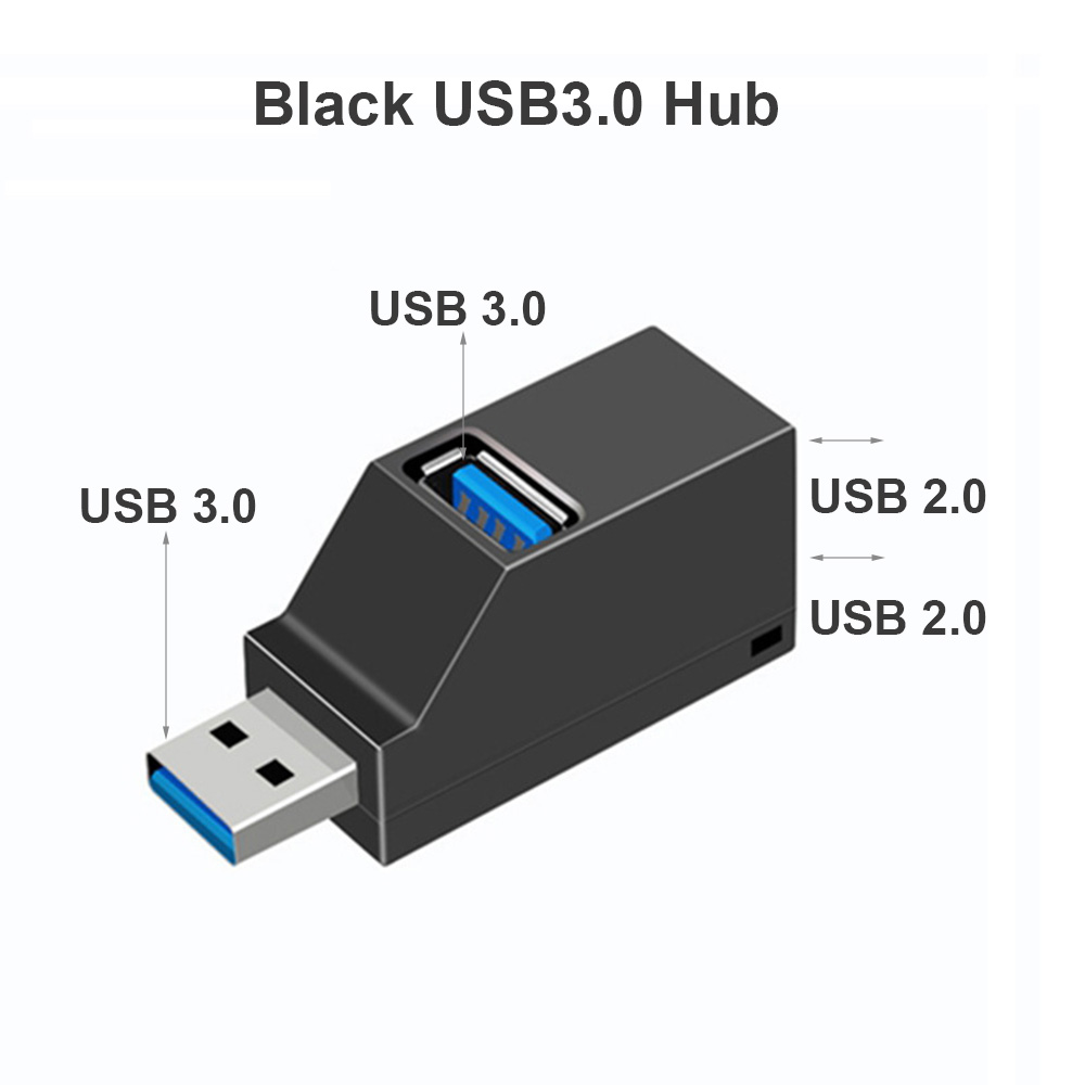 Przedłużacz USB 3.0 HUB Mini Splitter Box 1 do 3 portów Szybki USB 2.0 do PC Laptop U Disk Card Reader: WHITE
