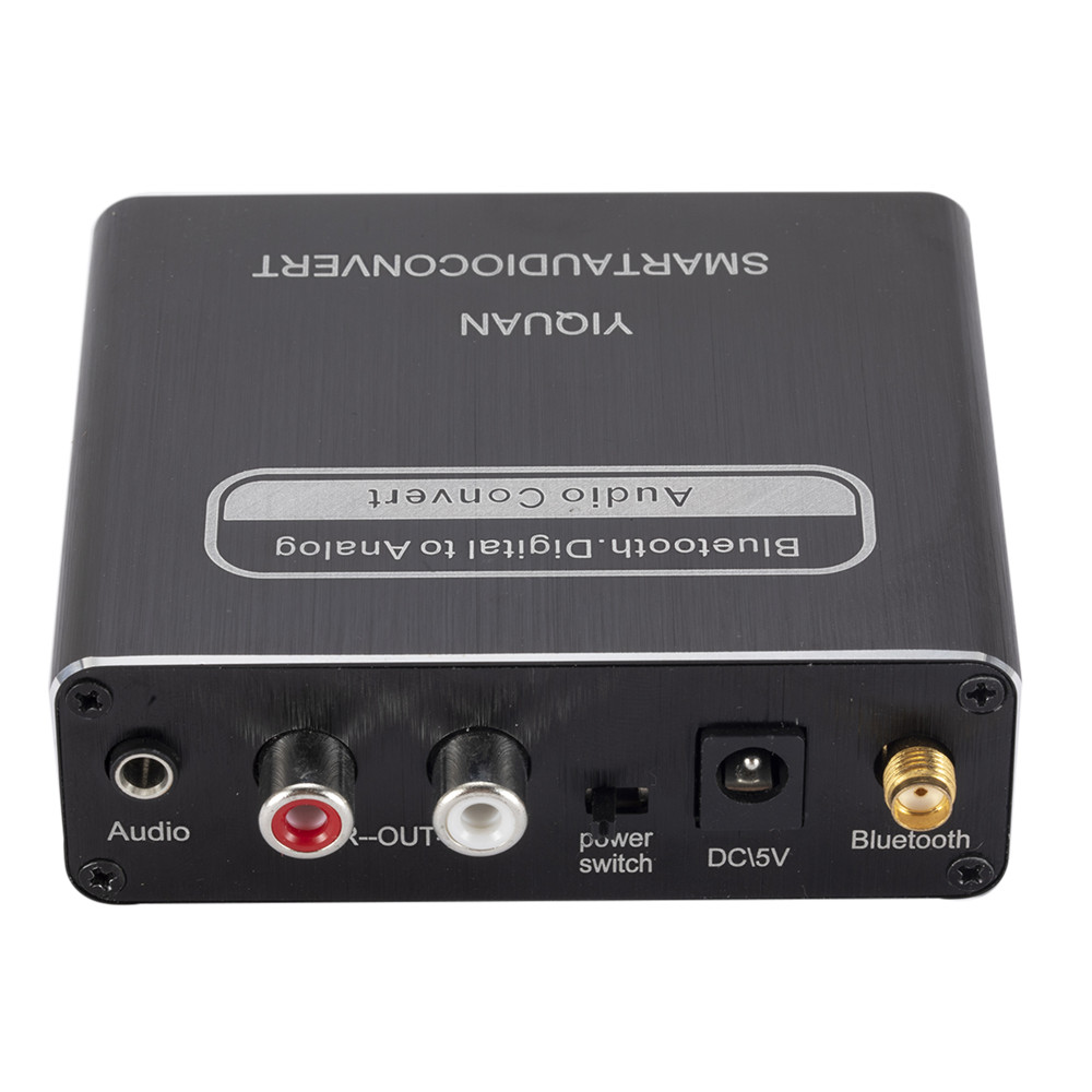 Digital-analog-wandler mit bluetooth 5.0, glasfaser- und koaxialempfang, audiodecoder, dac-zu-analog 3.5mm wandler mit fernbedienung