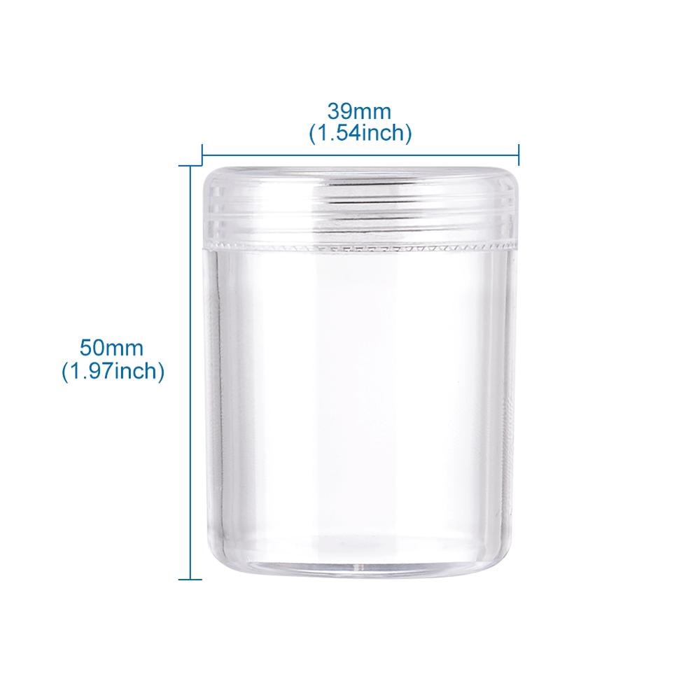 10pcs Clear Plastic Bead Containers Cosmetic Samples Container Pot Jars with Screw Lids Jewelry Packaging Nail Beads Storage Box