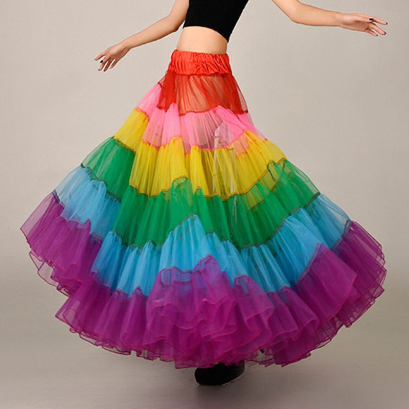 Jupon coloré sans os, robe de mariée, sous-jupe, grande danse, pendule, Tutu, Crinoline, jupon de mariée, Rockabilly