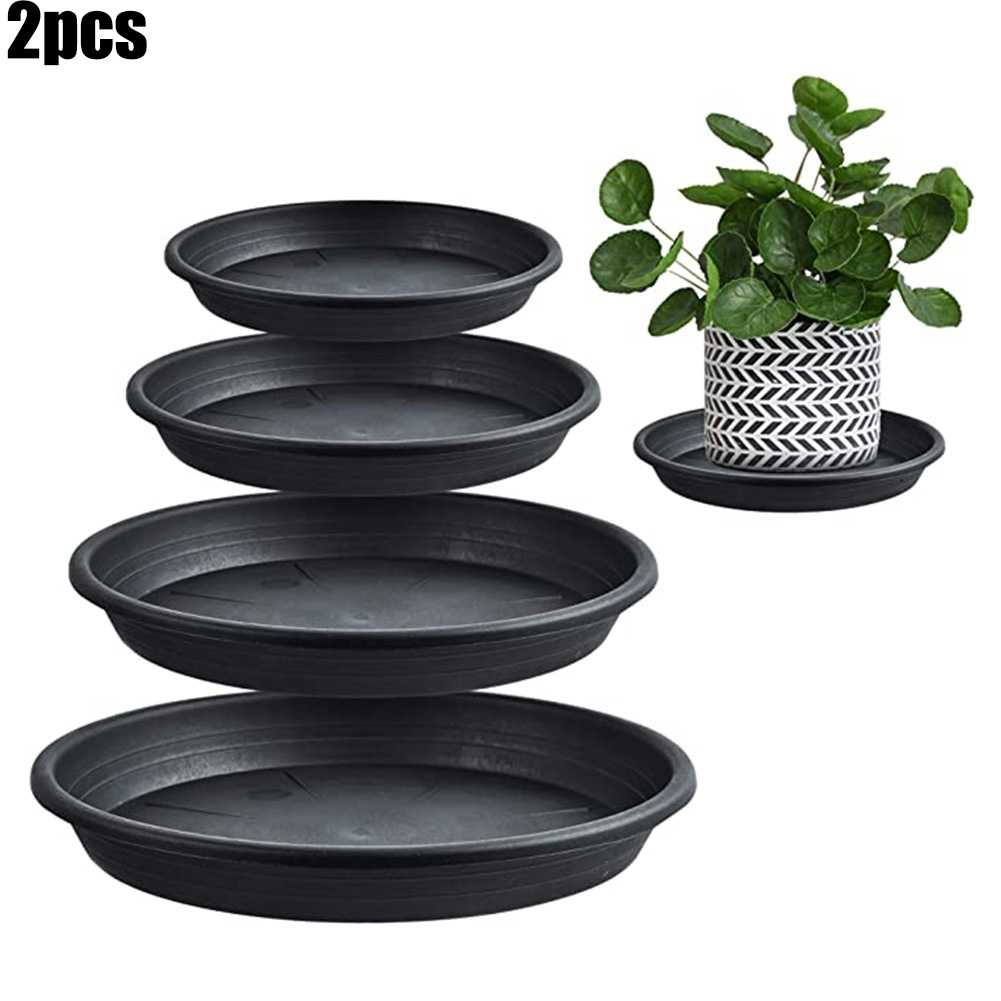 2pc plastfat til planter, 4/6/7/8/10 cm runde blomsterpottebrett, innendørs utendørs blomsterpottebrett, hageredskaper