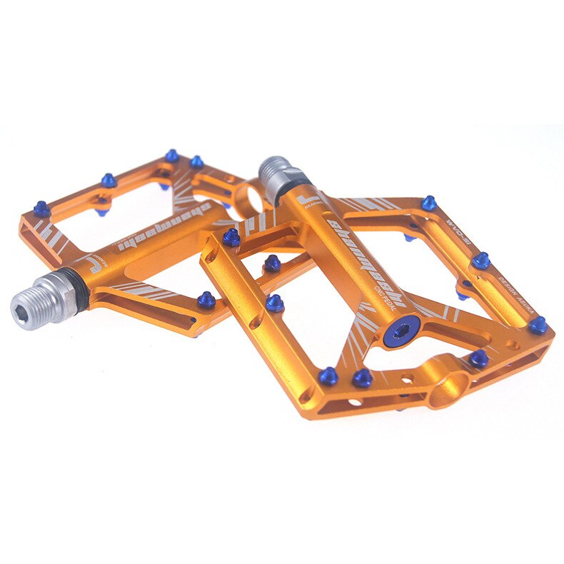 SMS Bicycle Pedal MTB Mountain Bike Pedals MTB 4 Bearings Fixie Bike Footrest Big Flat Treat Ultralight 306g Cycling 9/16 BMX: 1 pair gold