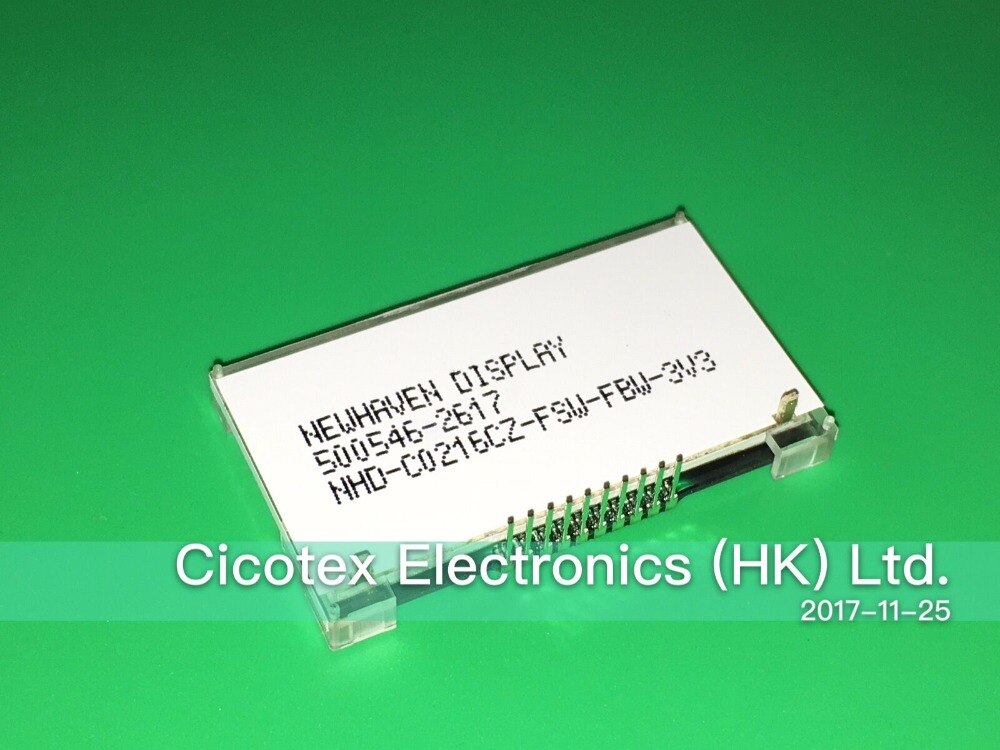 NHD-C0216CZ-FSW-FBW-3V3 LCD COG CHAR 2X16 WHT TRANSFL NEWHAVEN DISPLAY A NHDC0216CZFSWFBW3V3