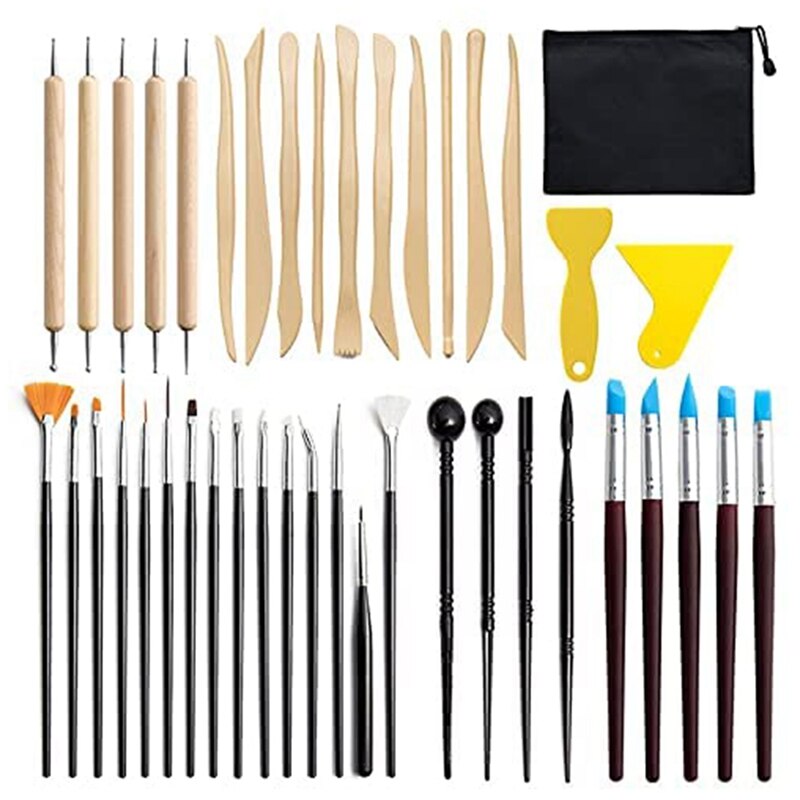 42 Pcs Clay Sculpting Tools, Polymer Clay Set, Modeling Clay Tools Set, Ceramic Tools, Pottery Carving Tools: Default Title