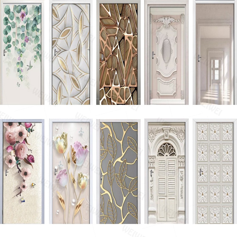 3D Deur Sticker Deur Wrap Muursticker Mural Behang Zelfklevend Pvc Verwijderbare Waterdichte Deur Decal Home Decor
