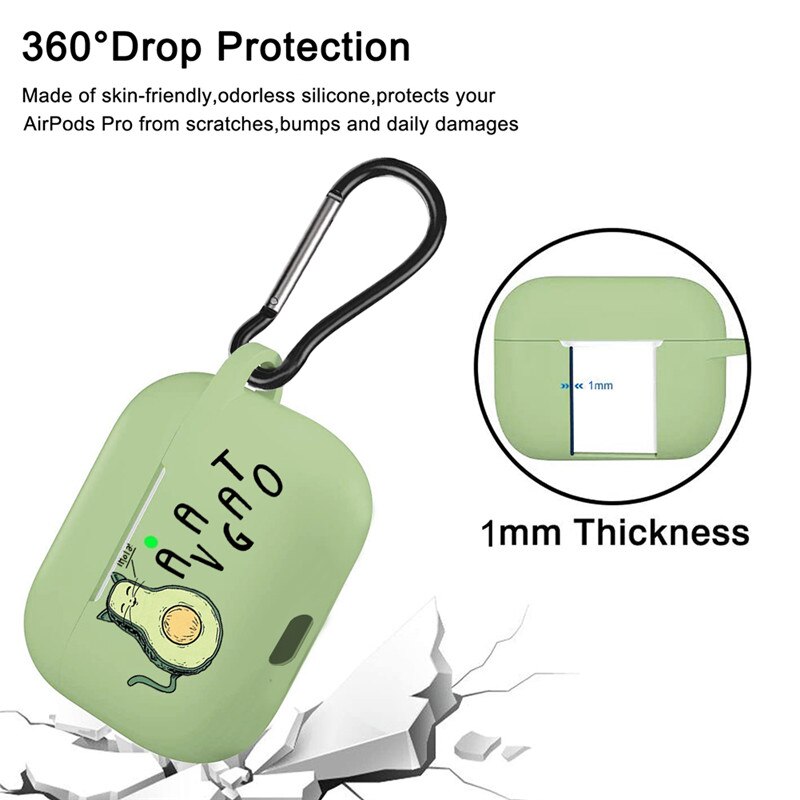 Per Apple AirPods Pro Caso Del Fumetto Sveglio di Avocado Auricolare Custodia Per Airpods 3 Molle Della Copertura Del Silicone di Ricarica Borse Caso della Cuffia capa