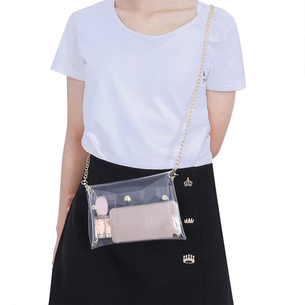 Causual PVC Transparant Clear Vrouw Crossbody Tassen Schoudertas Handtas Jelly Kleine Telefoon Zakken Met Kaarthouder Telefoon Portemonnee