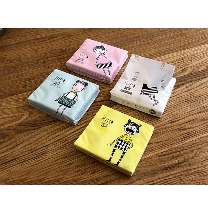24 Packs Wegwerp Gezicht Papieren Weefsels Verdikte Leuke Kleurrijke Cartoon Afdrukken Servetten Draagbare Sanitair Papier 60 Stks/pak 3 P
