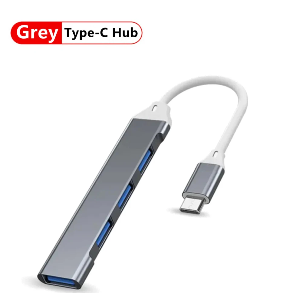 USB 3.0 Hub 4 Poort USB Uitbreiding Hub Hoge Snelheid Type-c Splitter 5Gbps Voor PC Laptops Accessoires Multiport HUB USB 3.0 2.0 Poort: Bruin