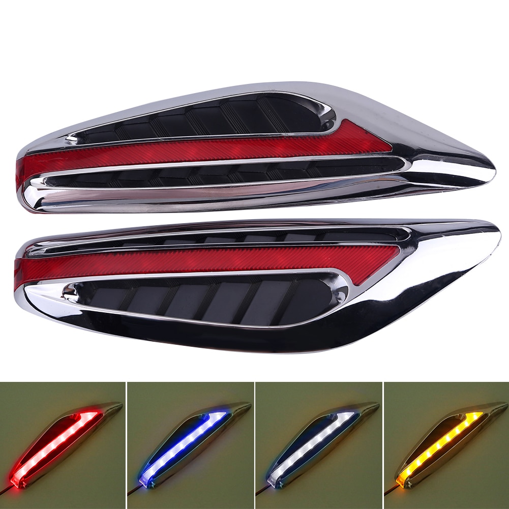 1 par de luces de dirección guardabarros lámpara lateral DC12V forma de hoja Auto coche luces LED laterales marcador luces de señal de giro