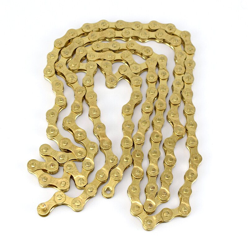 F80 Bicycle Chain Gold 8 Speed 116L Bike Chain 24 Speed Solid Paltes Mountain Road Bike Chains 8S Ultralight 309g Boxed