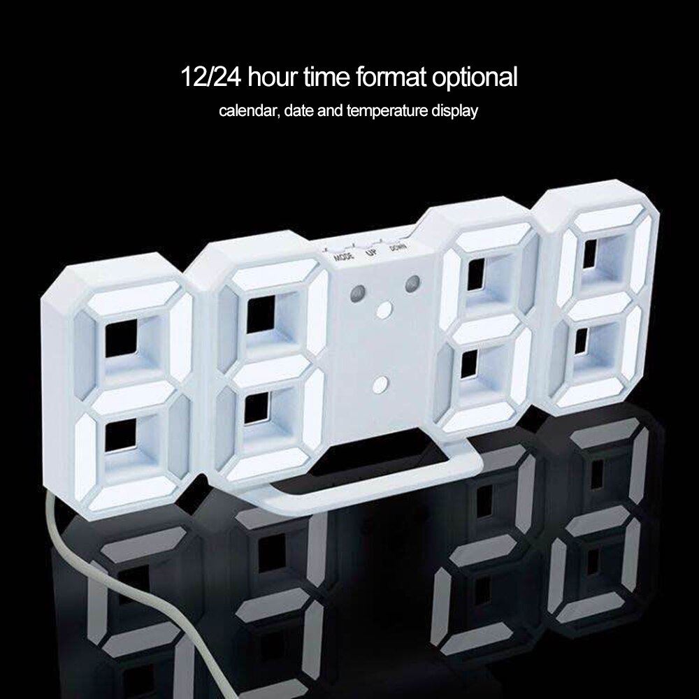 3D LED Digitale Klok Snooze Slaapkamer Bureau Wekkers Opknoping Wandklok 12/24 Uur Kalender Thermometer Home Decor Horloge