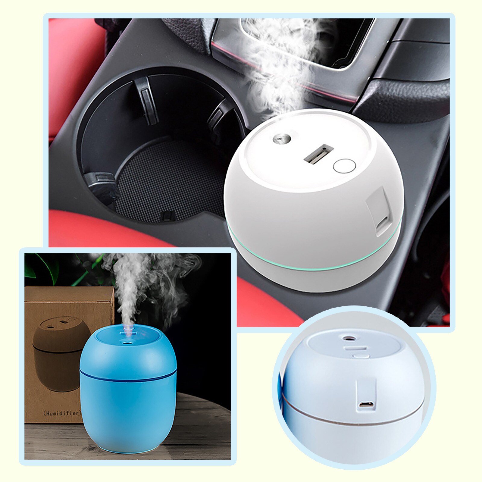 # Cool-mist Impeller Humidifier For Bedroom Usb Mini Facial Moisturizer For Bedroom Baby Home Office Car Air Humidifier