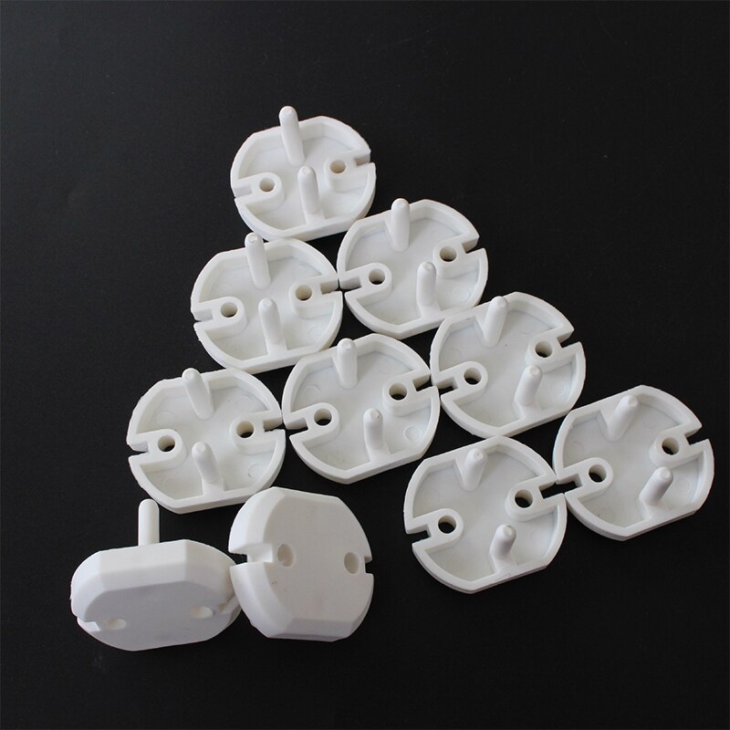 10pcs Baby Safety Rotate Cover 2 Hole Round EU Electric Protection Socket Children Against Plastic Security Locks Cover: Type B