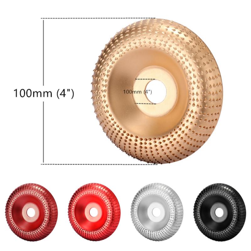 100MM X 16MM COD Wood Angle Grinding Wheel Woodworking Sanding Carving Shaping Disc DIY Tool For Angle Grinder Cup Saw Cutting