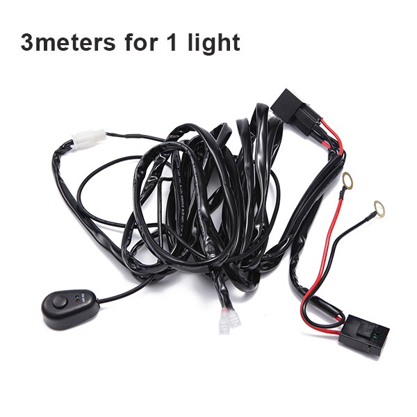 Kabelboom Loom Kit Voor Offroad Led Verlichting Bar Rijden Lamp Koplamp Op Off Controller Bedrading Kabel 12V 24V Vrachtwagen Suv: 3M for 1Light
