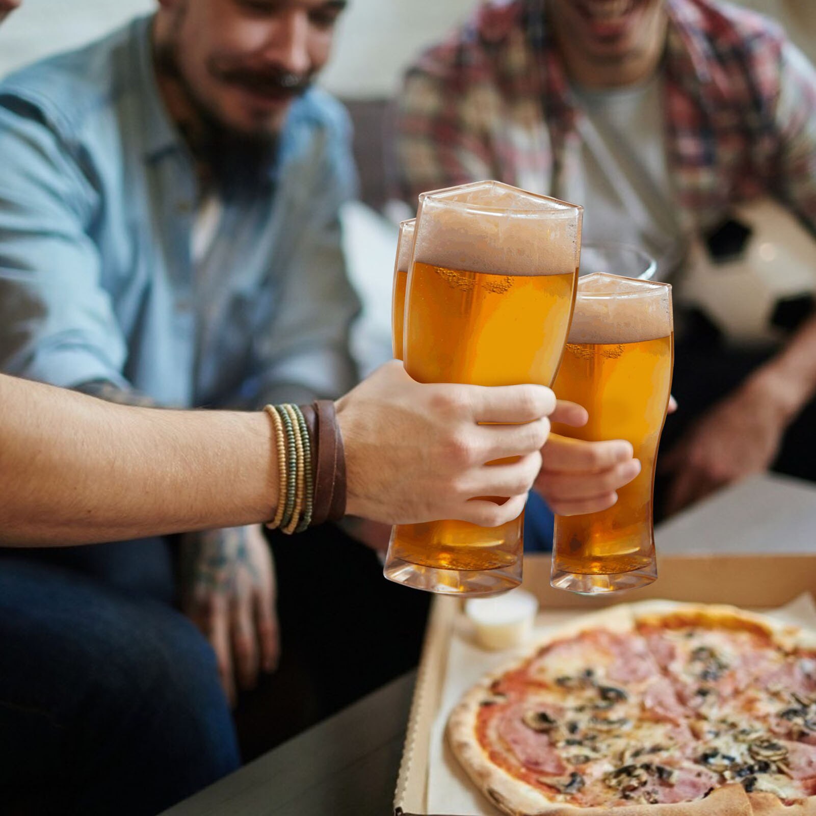 Nyeste 4 i 1 ølglass krus kopp separerbar 4 del stor kapasitet tykt ølkrus glass kopp gjennomsiktig til klubb bar fest hjem