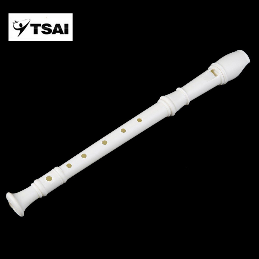 Portátil tamaño blanco ABS resina instrumento Musical grabador soprano largo flauta dedo para niños instrumento principiantes