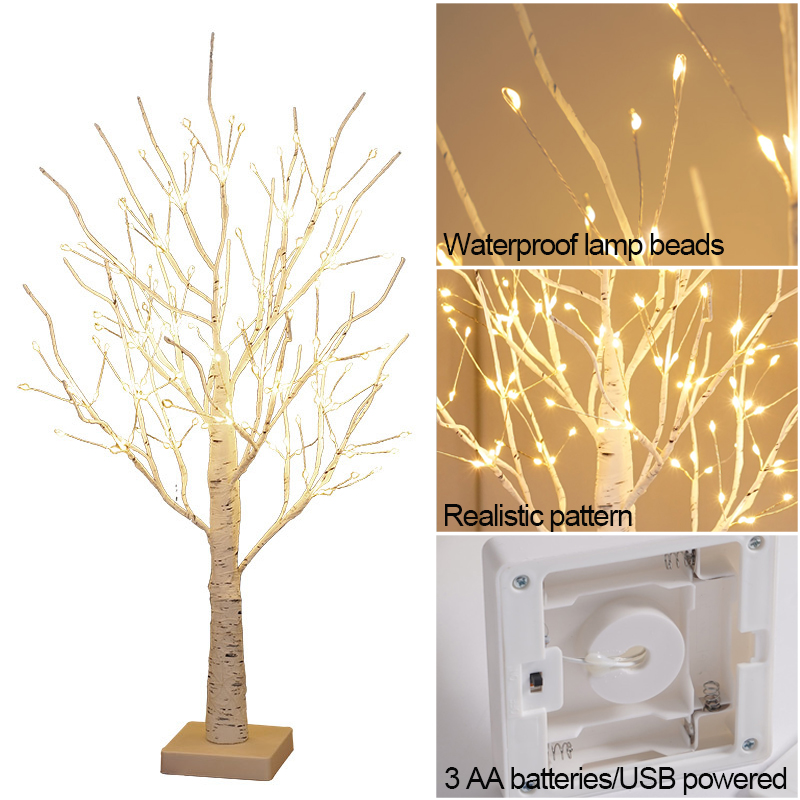 Heißer Ostern Baum Mit 24/144 LED-leuchten Weiß Leuchten Mini Zweig Baum Lampe Dekorationen Für Hängen Weihnachten Festival Ornamente