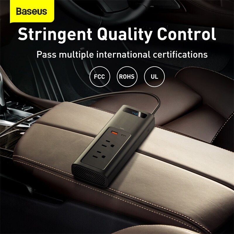 Baseus 150W Auto Omvormer Ac Dual Port Universele 12V Outlets Voor Auto Stofzuiger Heater Auto-Oplader adapter Voor Telefoons Tabletten