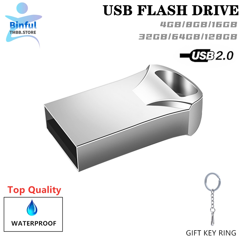 Binful Mini Metalen Usb Flash Drive 4G 8G 16Gb 32Gb 64Gb 128G Pendrive flash Drive Memory Stick Pen Drive Draagbare U Disk