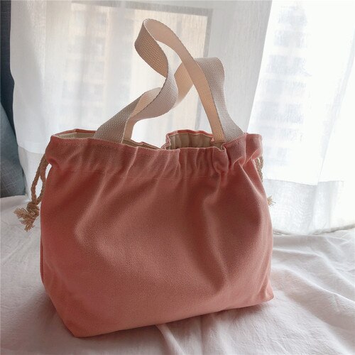 Trekkoord Tassen Vrouwen Casual Solid Canvas Handtassen Pouch Mini Draagbare Schouder Purse Koreaanse Stijl Ulzzang Vintage Harajuku Chic: 23