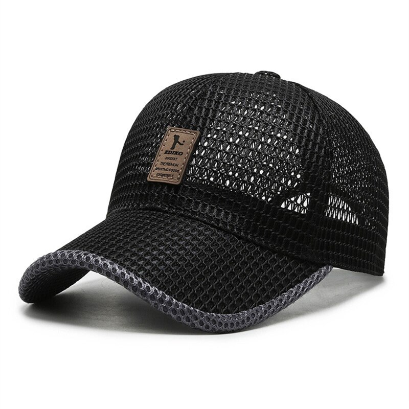 [NORTHWOOD] lato siatka czapka z daszkiem dla mężczyzn kobiety kapelusz wędkarski słońce czapki z daszkiem kości Casquette Homme tata kapelusz: czarny