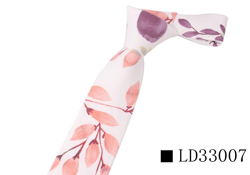 Bloemenprint Stropdas Voor Mannen Vrouwen Skinny Katoen Hals Voor Bruiloft Business Casual Mode Stropdassen Klassieke Pakken Slanke Hals ties: LD33007