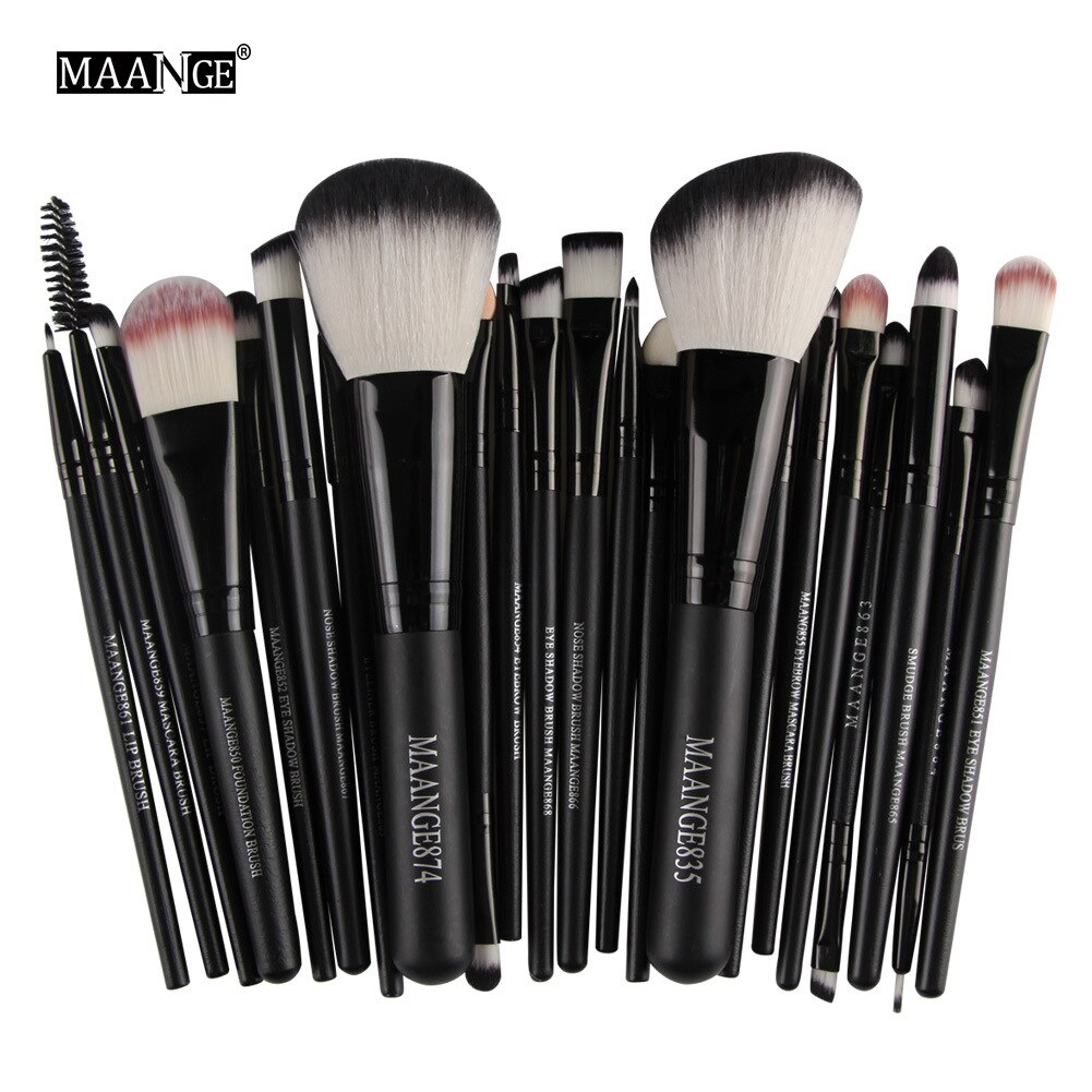 Maage 22/20/18 stuks make-up kwastenset oogschaduw wenkbrauw eyeliner kwast meerkleurig nylon haar plastic handvat