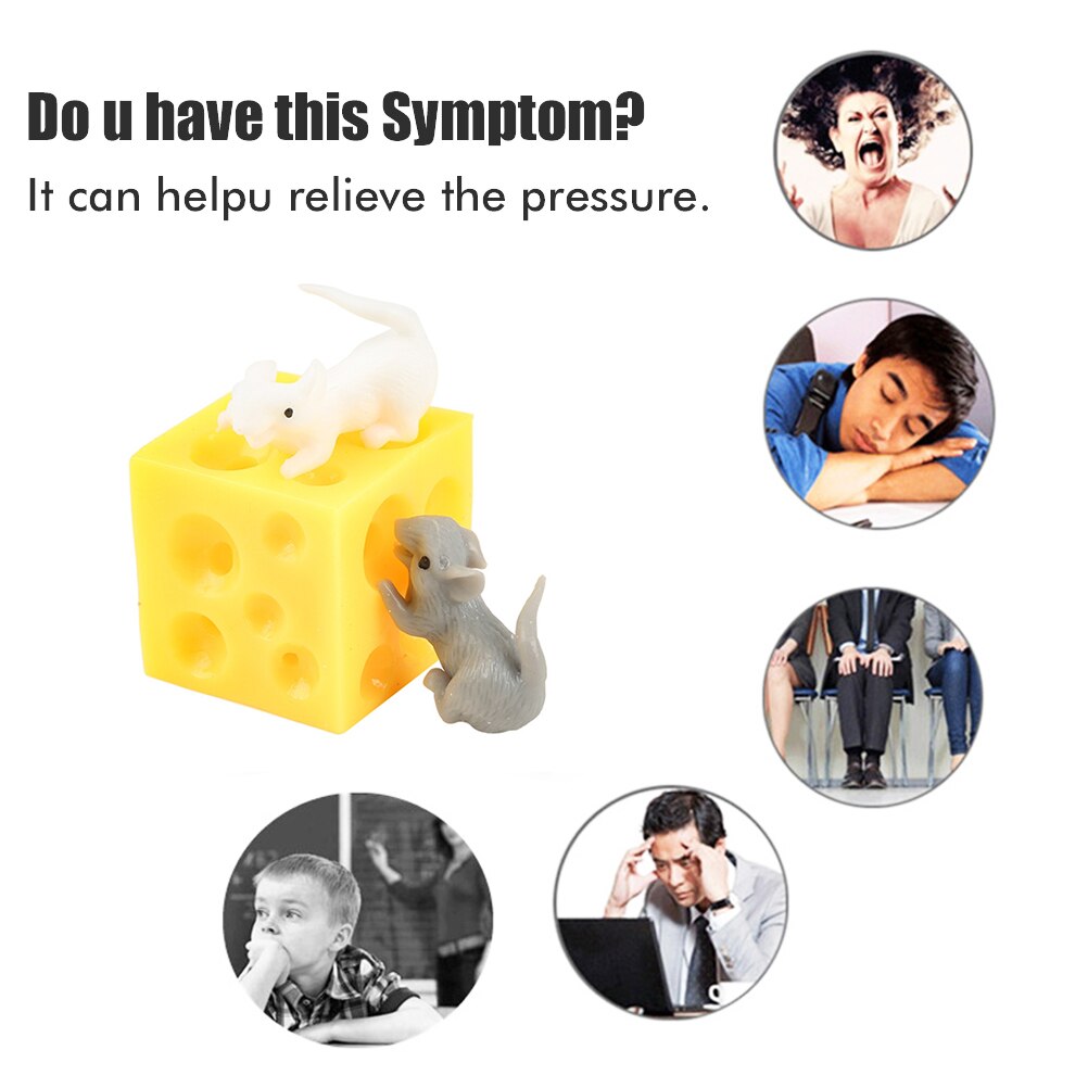 Mouse And Cheese Toy Sloth Hide And Seek Stress Relief Toy 2 Squishable Figures And Cheese Block Stress Busting Fidget Toys