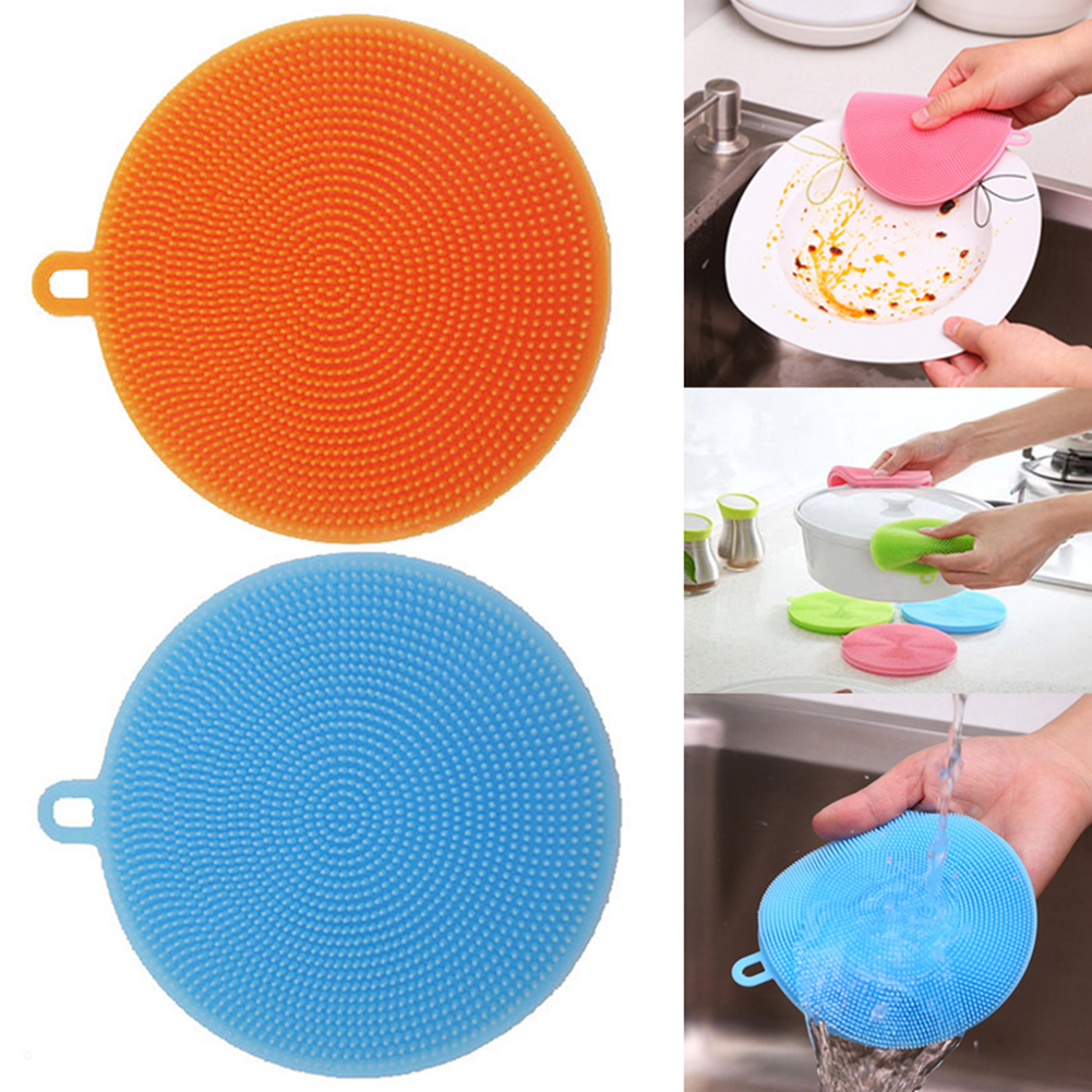 Siliconen Ronde Kom Pan Pot Schoonmaken Wassen Borstel Scrubber Home Kitchen Tool