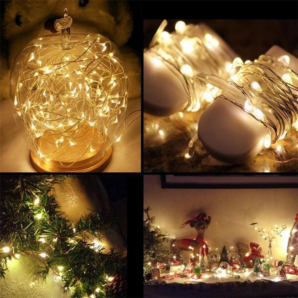 1m- strenget fe lys 10 led batteridrevet julelys fest bryllupslampe tilbehør flaske snor lampe #15