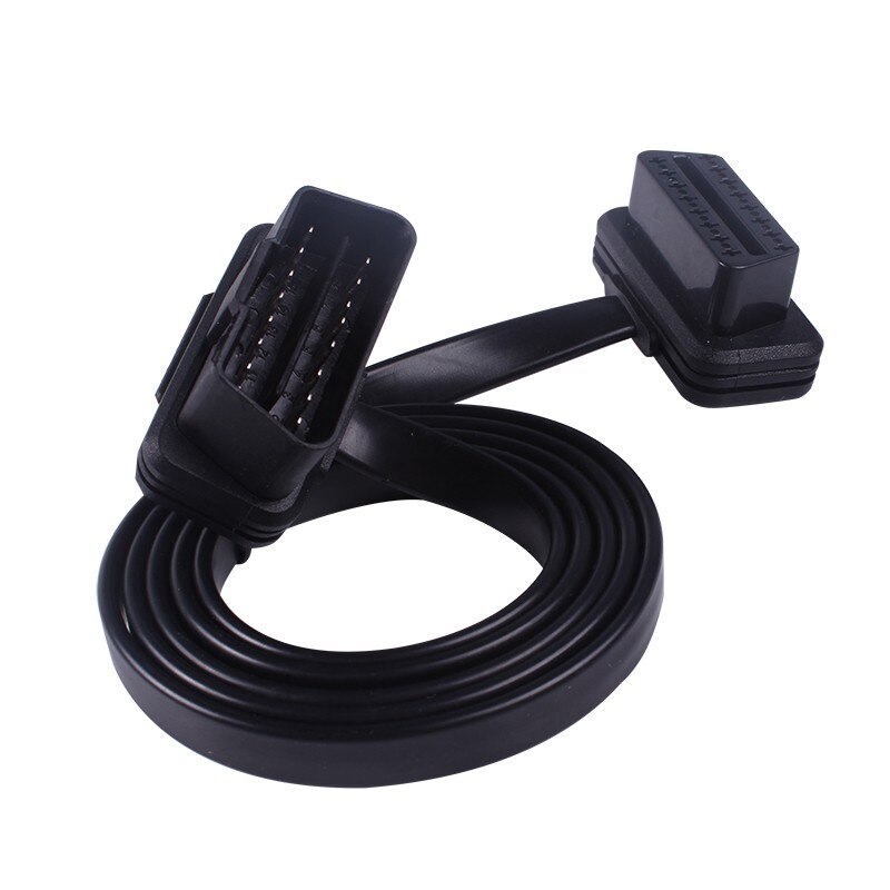60cm 100cm Dünn Wie Noodle OBDII OBD2 16Pin ELM327 Männlichen Zu Weiblichen Ellenbogen Verlängerung OBD 2 Auto Auto diagnose Kabel Stecker