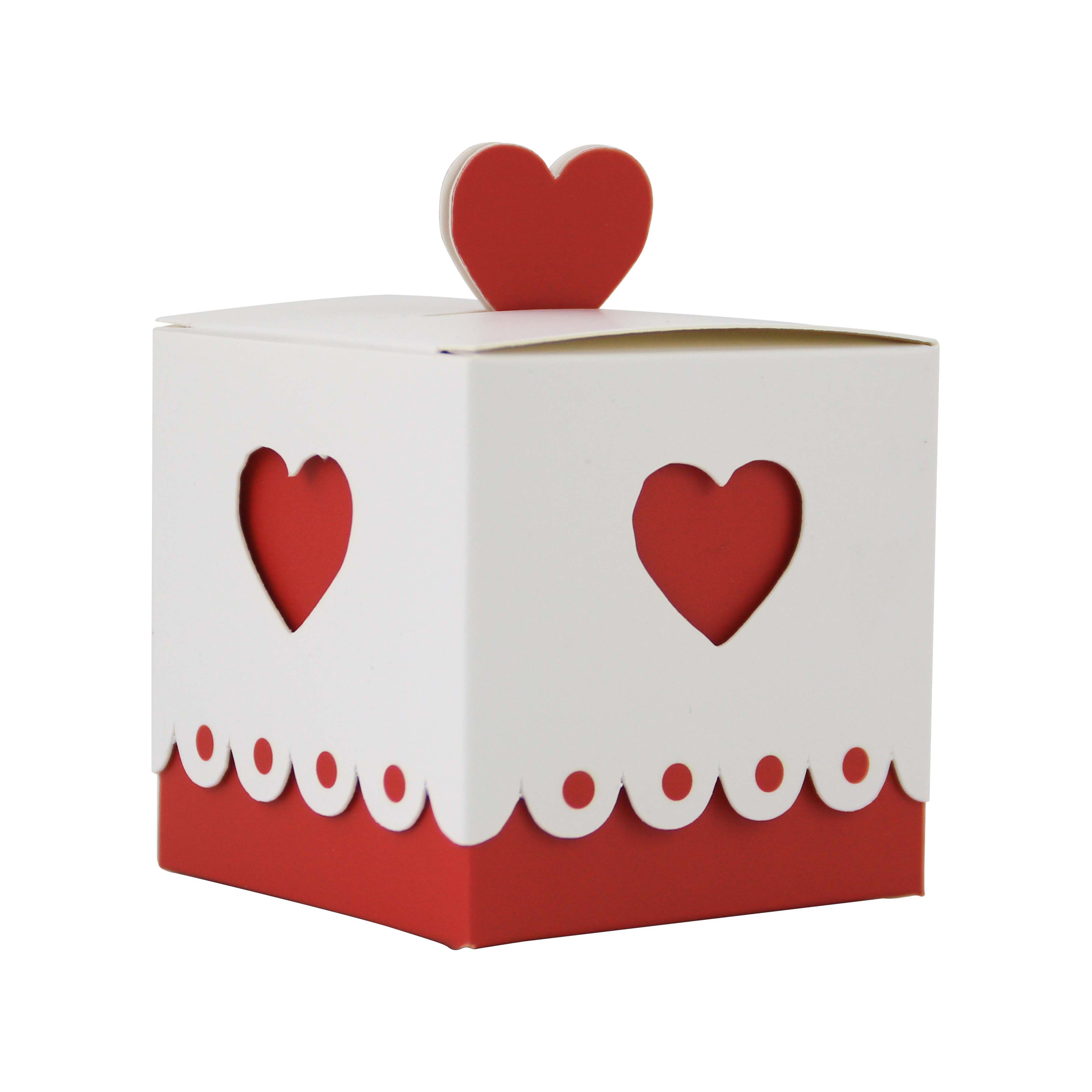 25pcs neue süße schöne Valentinstag Thema Herz kleine Papier box Party bevorzugen Süßigkeiten box behandeln Box: Rot