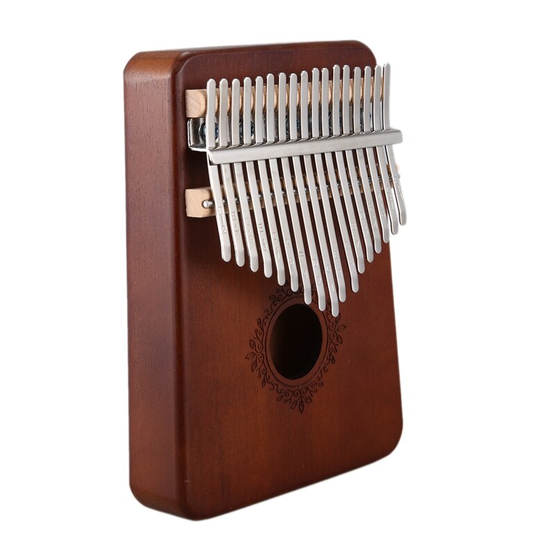 -17 Keys Kalimba African Thumb Finger Piano Mahogany Musical Instrument For Kids Adult Beginners,Dark Wood Color