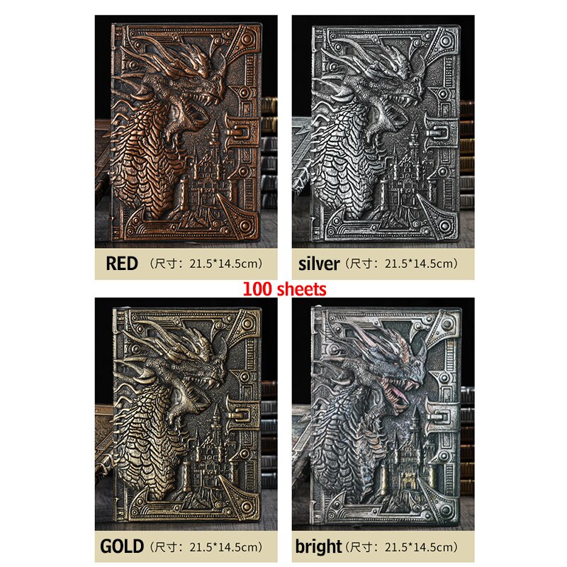 Bloc-notes 3D stéréo Dragon maléfique A5, bloc-notes pour journal intime, carnet de notes en papier, fournitures scolaires et de bureau,
