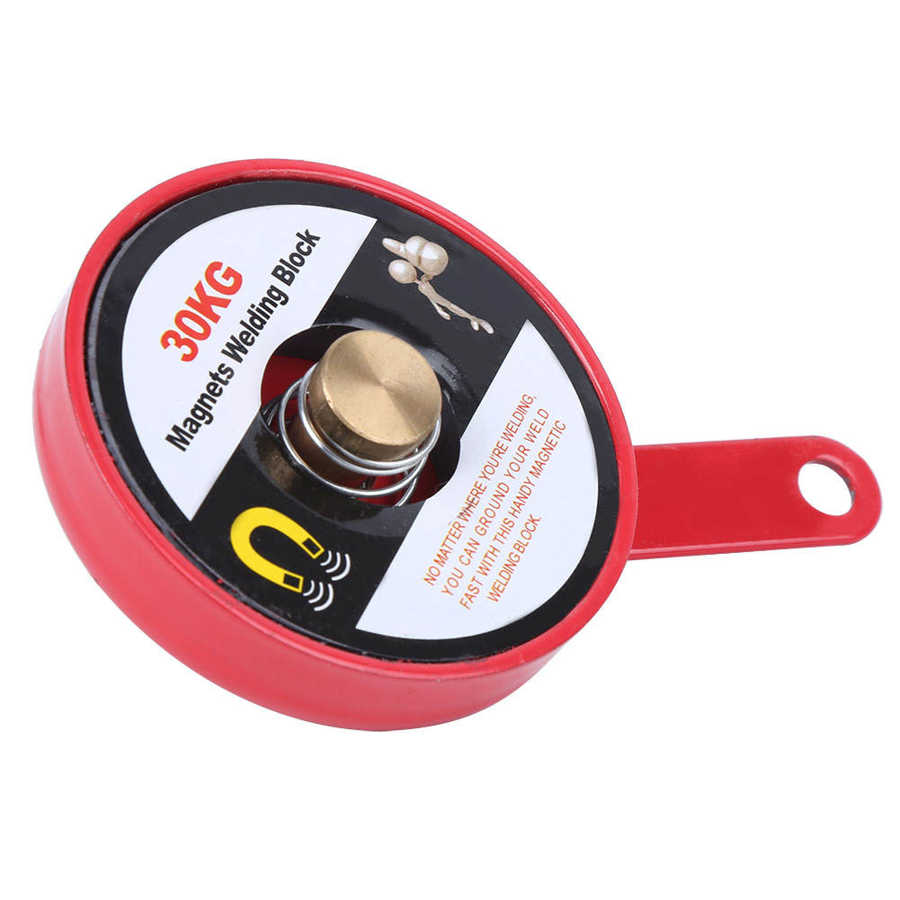 Magnet Welding Block Magnetic Grounding Positioner Clamp Red Alloy Steel 30kg Suction Welding Tool Accessories