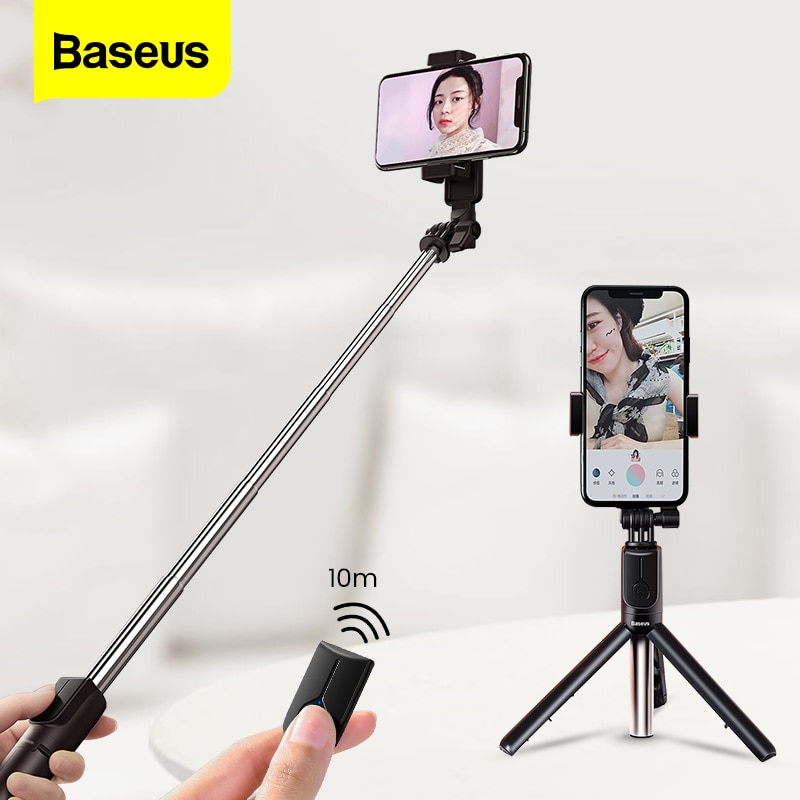 Baseus Draadloze Bluetooth Selfie Stok Statief Met Afstandsbediening Schieten Expandable Opvouwbare Monopod Voor Huawei Xiaomi Smartphone