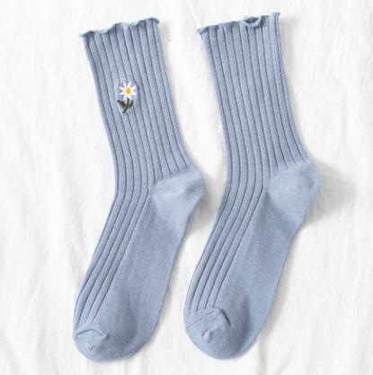 Streetwear Little Madeliefjes Borduur Leuke Sokken Vrouwen Japanse Koreaanse Harajuku Stijl Kawaii Sokken Herfst Winter Voor Dames Носки: 5