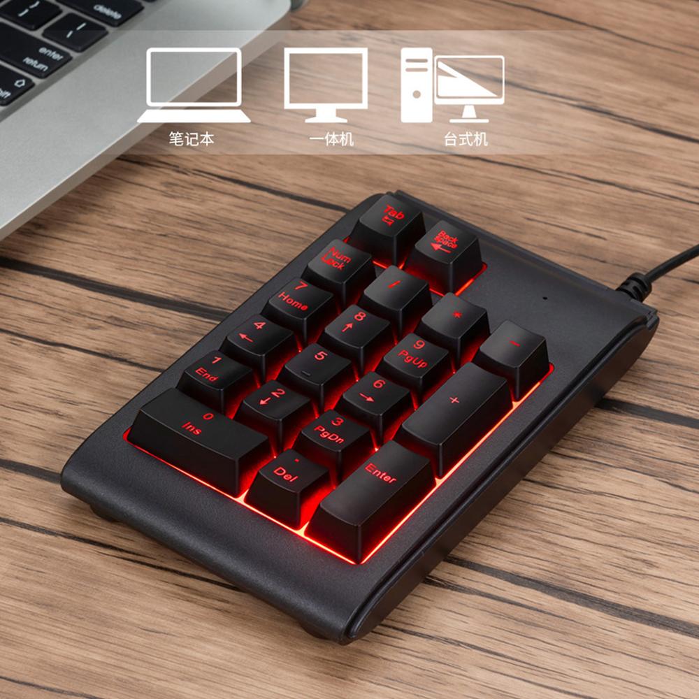 Rgb Backlit Usb Bedraad Toetsenbord Waterdicht Nummer Pad Numeriek Toetsenbord Mini Numpad Multi-Functionele Digitale Toetsen