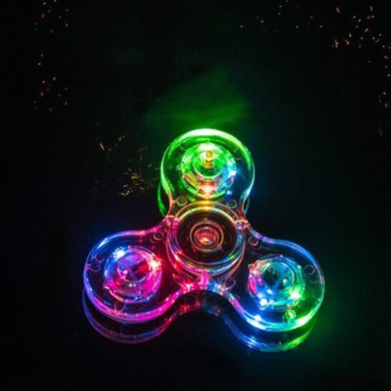 Led Lichtgevende Fidget Spinner Transparante Patroon Verandert Hand Spinner Glow In The Dark Stress Relief Speelgoed Voor Kids