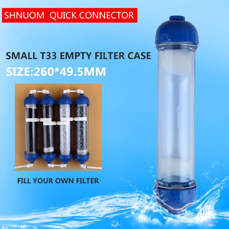 Water Filter T33 Cartridge Behuizing Diy Transparante T33 Shell Filter Fles Fittings Waterzuiveraar Voor Omgekeerde Osmose Systeem