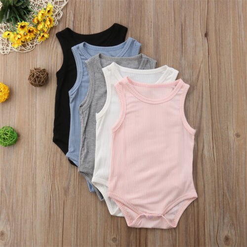 Baby Jongen Meisje romper katoen mouwloze gestreepte Zomer Romper Katoenen Kleding Outfits 0-24 m