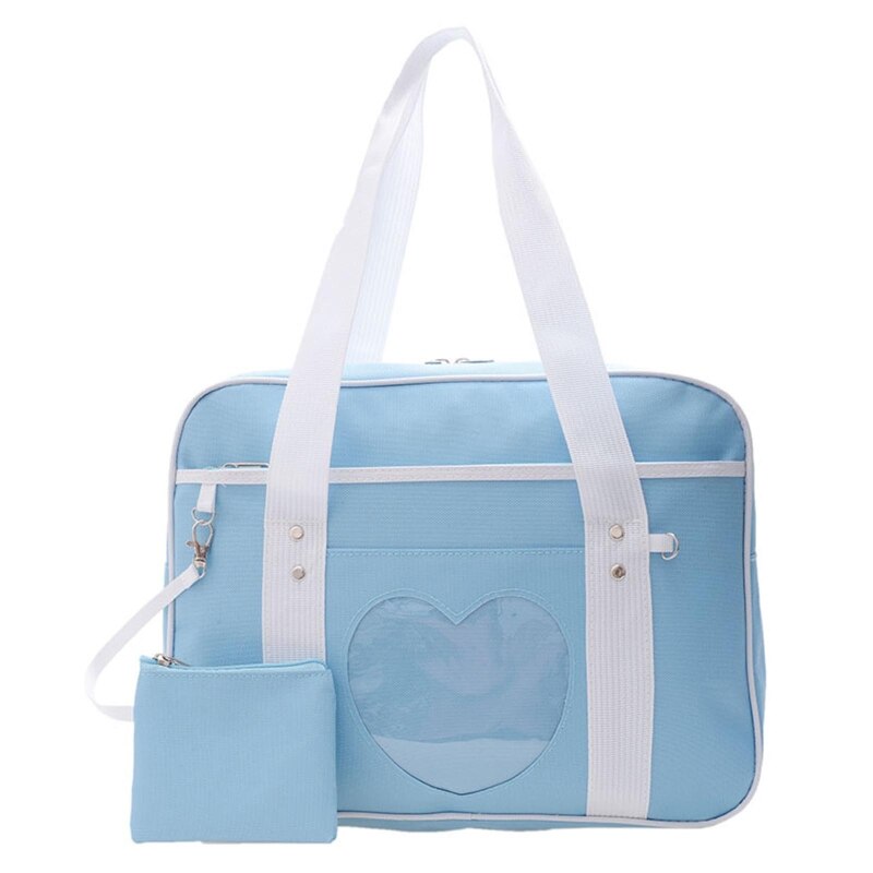 Einfarbige handtasche, jk-schultertasche, süße japanische schultasche, geräumige tragetasche, leichte lolita-tasche: Blau