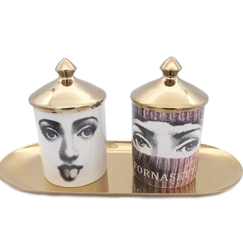 Decorative Jar Make-up Pen Jar Brush Holder Candle Holder Jewerlly Makeup Storage Jar Ceramic Crafts Home Decoration Pen Holder