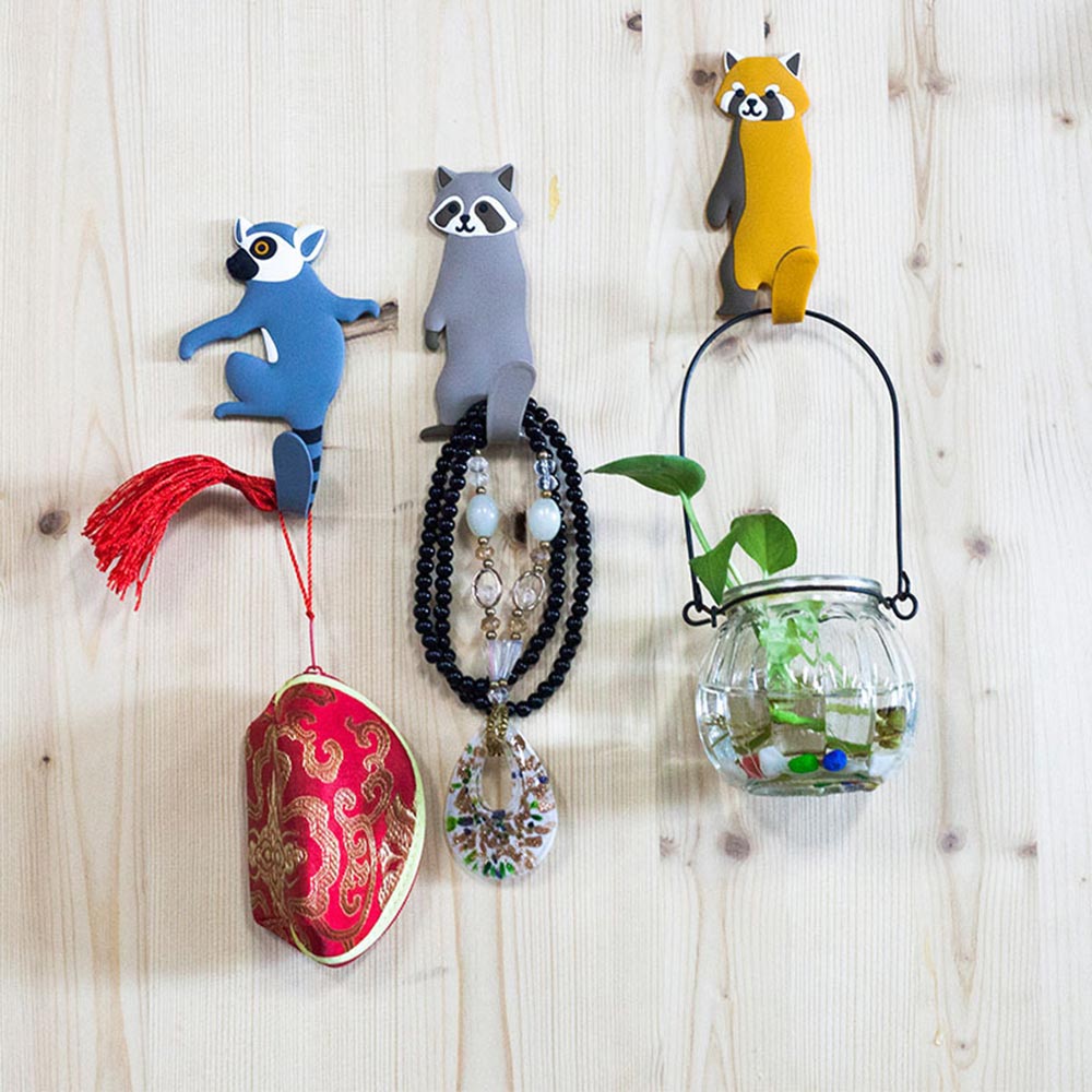 Haken sleutelhouder muur huis schattige dieren wandhaken decoratieve beer hond kat wasbeer haak hanger accessoire voor sleutels diversen